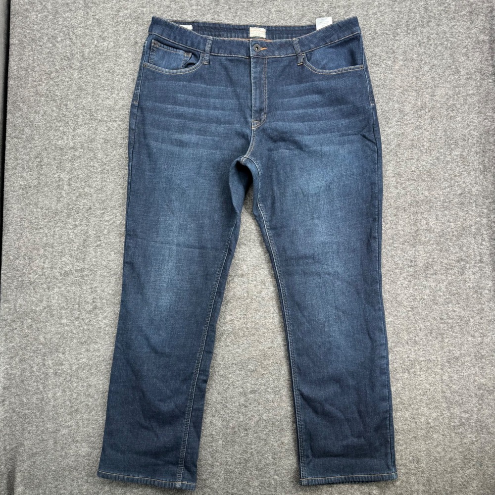 Weatherproof Vintage Mens Fleece Lined Jeans Dark Wash Regular Fit 40 Blue relax
